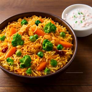 Veg Biryani With Raita 
