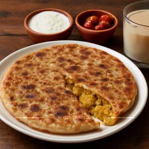 Aloo Paratha With Curd