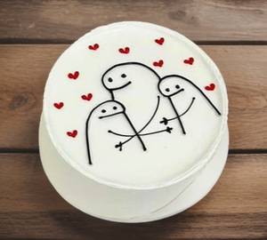 Cute Family Vanilla Cartoon Cake