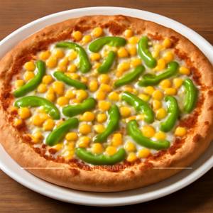 Corn capsicum pizza