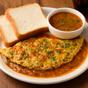 Masala omlet with bread