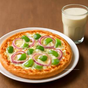 7 Onion Cheese capsicum Pizza + Milkshake 150 ml