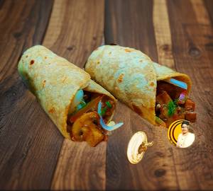 Mushroom kathi roll