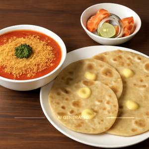 Sev Tomater With 4 Butter Roti And Salad