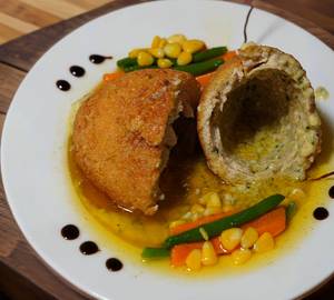Chicken Ala Kiev With Mashed Potato And Veggies