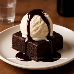 Brownie with ice cream