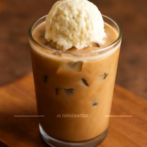 Cold coffee with ice cream