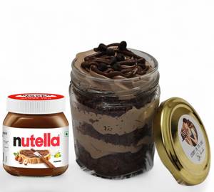 Chocolate nutella cake jar