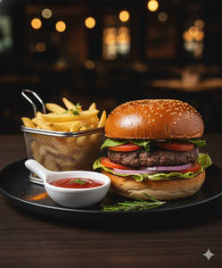 Classic Chicken Burger With French Fries