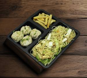 Paneer Noodle + Fries + Veg Steam Momo