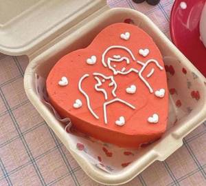 Couple Red Velvet Bento Cake