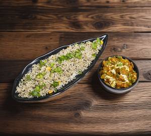 Jeera rice  with  matar paneer