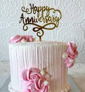 Anniversary Flower Best Design Dark Chocolate Cake