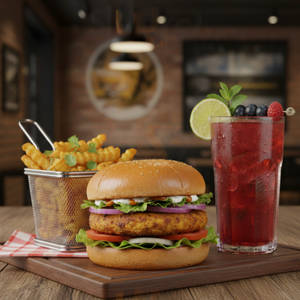 Chhotu Burger+fries+1 Mocktel