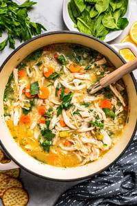 Chicken soup with egg