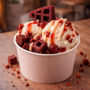 Strawberry Red Velvet Sundae