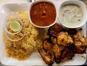Biryani Rice With Schezwan Kabab