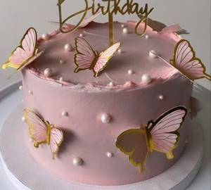 Birthday Red Velvet Butterfly Theme Cake