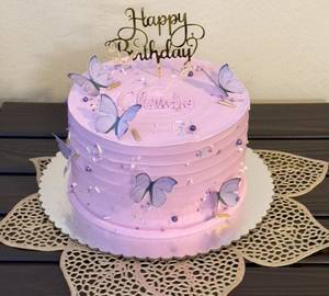 Purple Butterfly Black Forest Cake