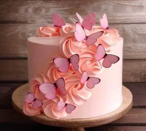 Birthday Anniversary Customize Butterfly Vanilla Cake