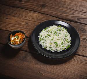Peas pulao  with  kadhai paneer