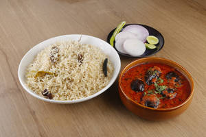 Bagara Rice With Gutti Vankaya Kura