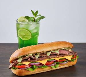 Steak Sub Sandwich + Lime Juice