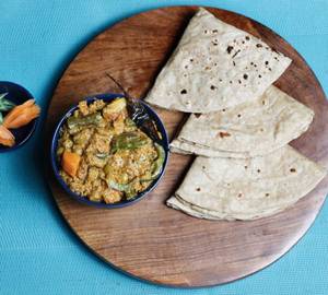 Tawa Roti (3 Pcs) + Veg Curry (250 Ml)