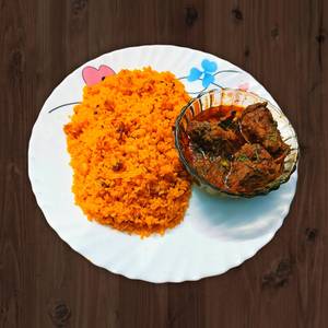 Basanti Pulao With Chicken Kasha