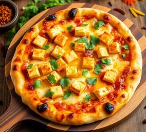 Paneer tikka pizza. (Fresh)