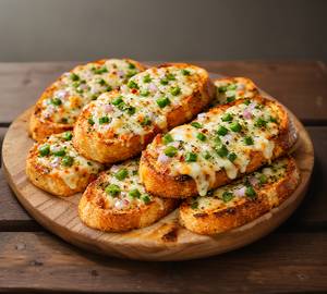 Cheese corn chilli garlic bread