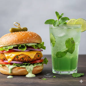 Chicken Burger + Lime Juice