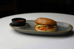 Fried Cottage Cheese Burger