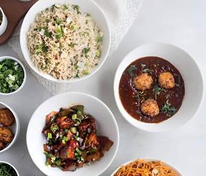 Paneer Chilli With Fried Rice - Noodles