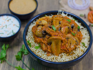 Mushroom Bagara Biryani