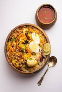 Hyderabadi Dum Biryani With Egg (300gm) (serves 1-2)