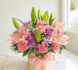 Pink Flower Box Arrangement