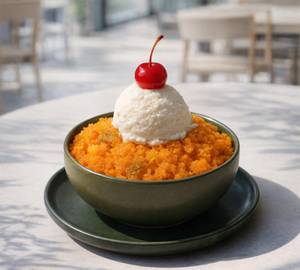 Gajar Halwa with Vanilla Ice Cream