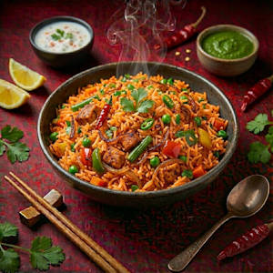 Chilli Garlic Chicken Fried Rice
