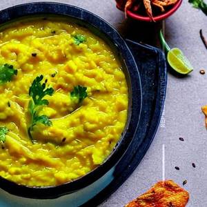 Urad Dal Khichdi and  Curd