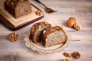 Walnut Banana Cake Slice