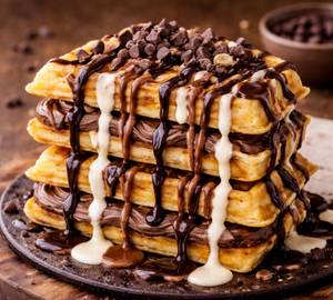 Triple chocolate waffle