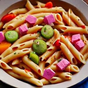 Pink Cheesy Veg Pasta 