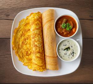Egg dosa + plain dosa combo