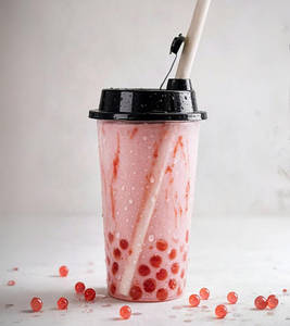 Strawberry Boba Milkshake (bubble Tea - 350ml)