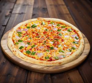 Veggie corn pizza