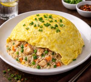 Chicken packing fried rice