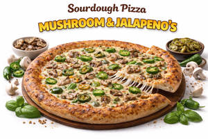 Mushroom & Jalapenos Sourdough Pizza 8.5 Inch