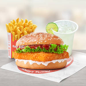 Spicy Paneer Burger Meal