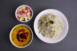 Dal Tadka Rice Bowl With Salad